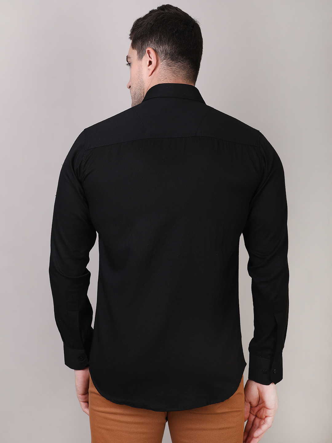 Black Double Pocket Shirt for Men