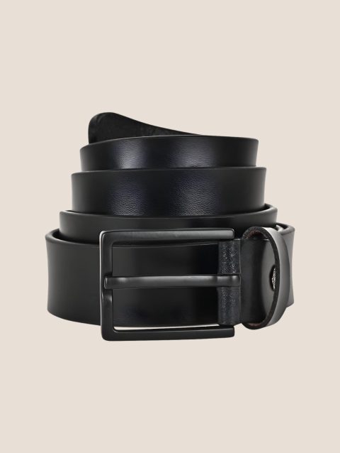 Black Classic Formal Leather Belt for Men