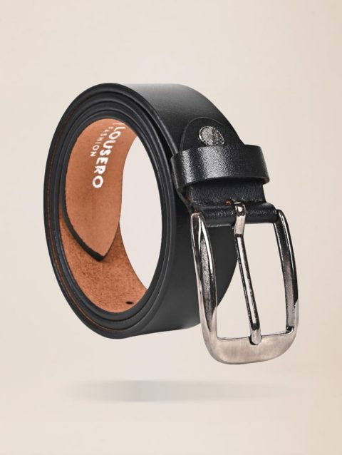 Black Formal Genuine Leather Belt for Men