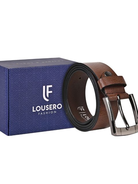 Brown Jungle Print Genuine Leather Belt for Men