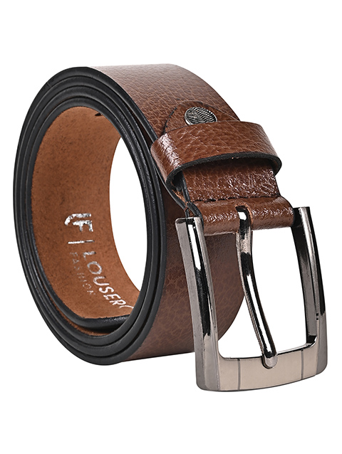 Men Casual Brown Genuine Leather Belt