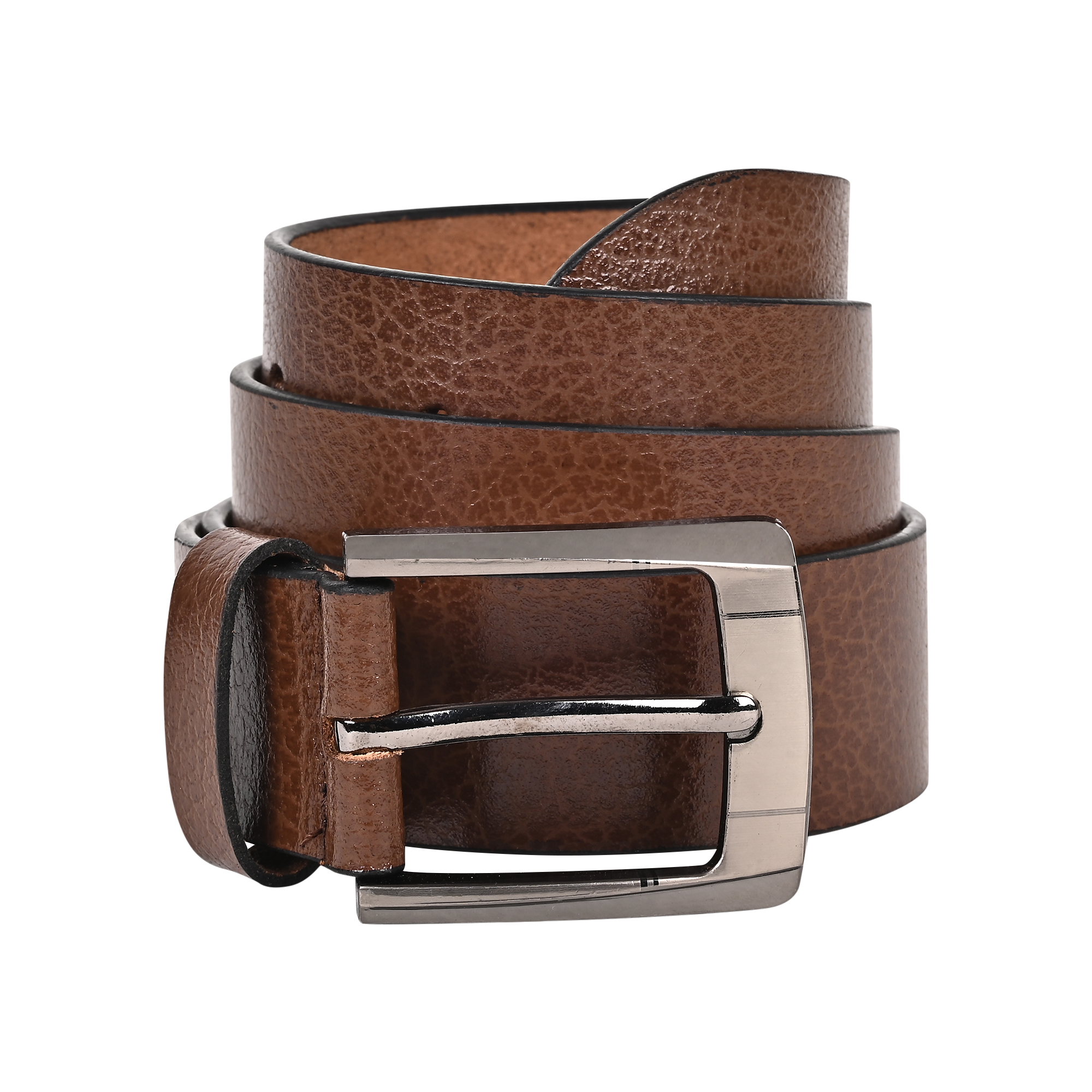 Men Casual Brown Genuine Leather Belt with Box