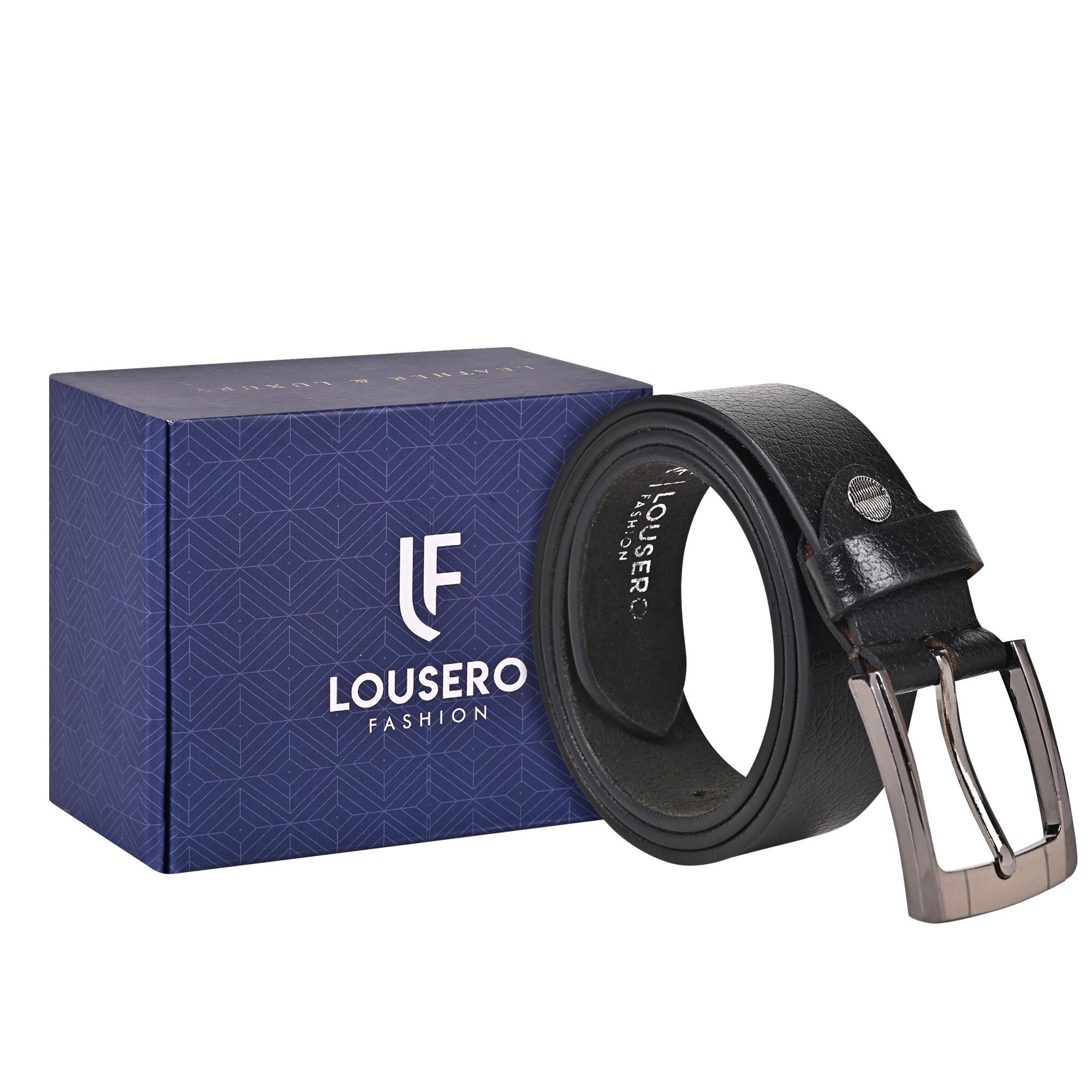 Men’s Black Semi Formal Genuine Leather Belt